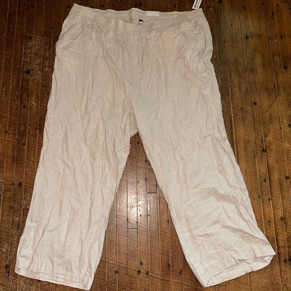 Old Navy linen blend flowy wide leg pull on 4x pants